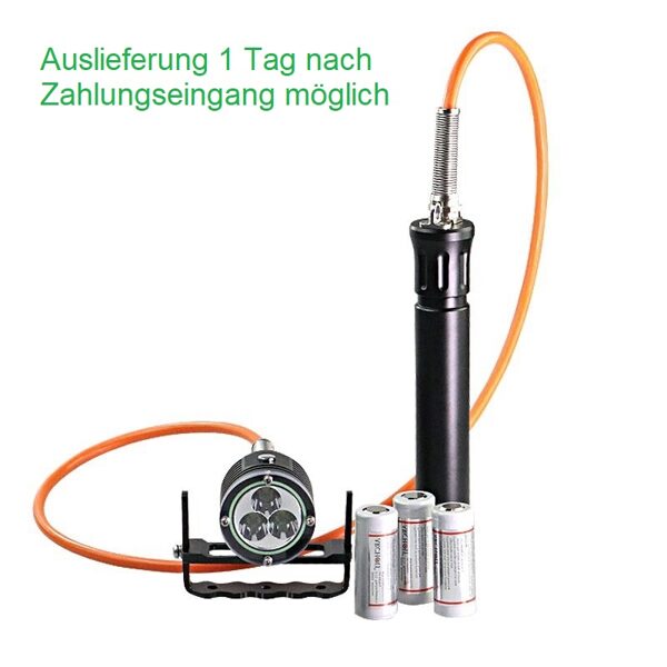 Tauchlampe ähnlich wie Riff TL CDL MK 3 oder Mares DCTS XR Tanklampe mit Akku und Ladegerät 220V